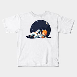 Astronaut sleeping in space Kids T-Shirt